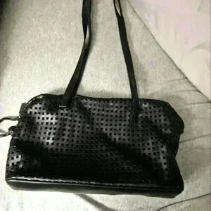 Stone Mountain- Black w square laser cut overlay. Shoulder straps. Medium